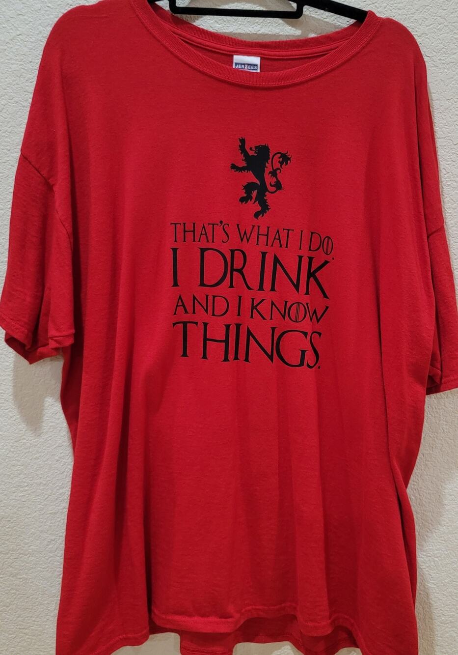 That's What I do I Drink I Know Things Game Of Thrones T-Shirt 3XL Lannister